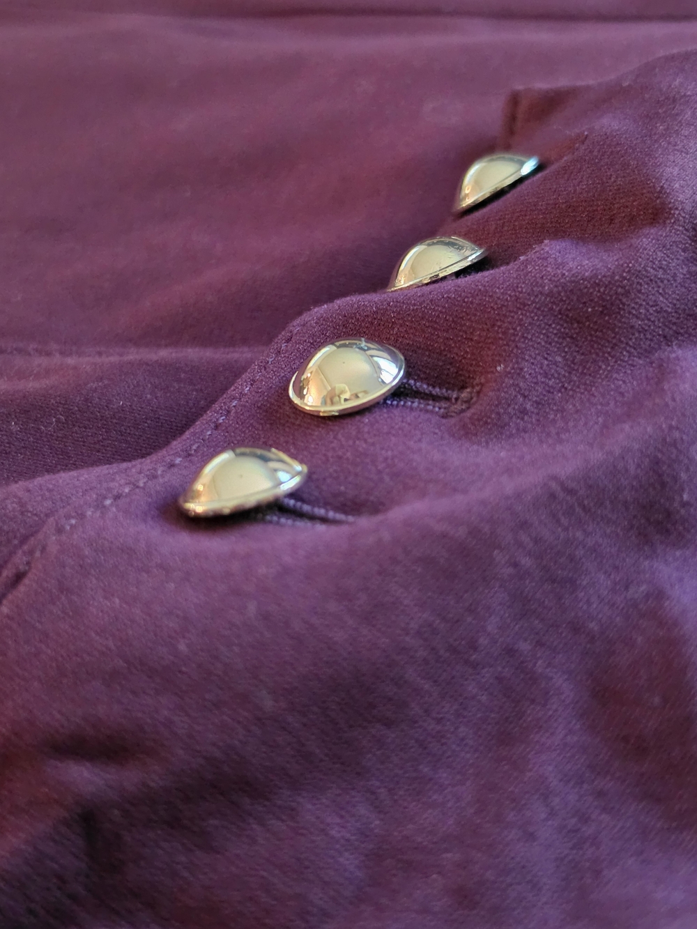 White House Black Market Wine Ponte Blazer with Metallic Buttons - Picture 5 of 6